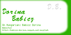 dorina babicz business card